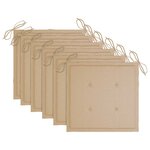 vidaXL Chaises de jardin lot de 6 avec coussins Bois d'acacia solide