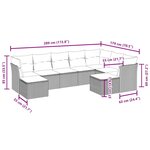 vidaXL Salon de jardin 9 Pièces avec coussins noir résine tressée