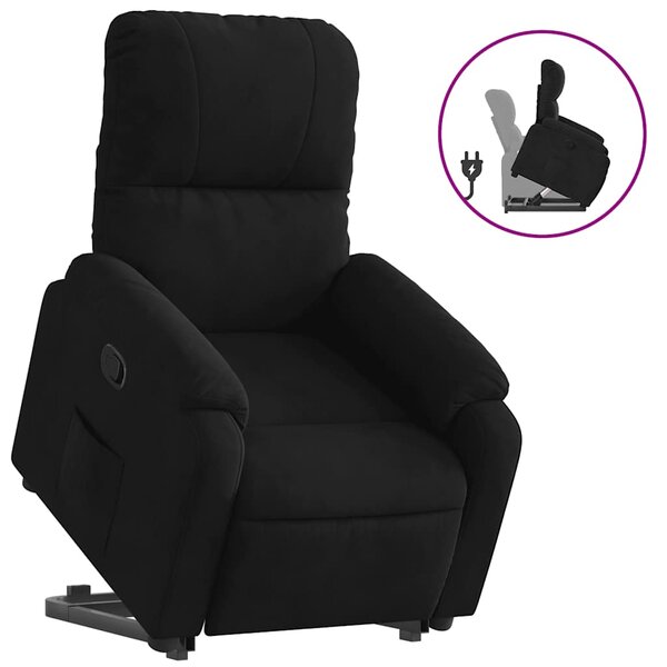 vidaXL Fauteuil inclinable noir tissu microfibre