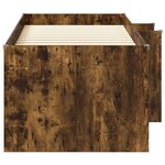 vidaXL Cadre de Lit Élevé pour Enfants 2 Pièces Chêne fumé 90 x 190 cm