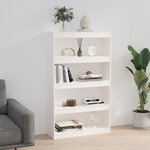 vidaXL Bibliothèque/Séparateur de pièce Blanc 80x30x135 5cm Pin massif