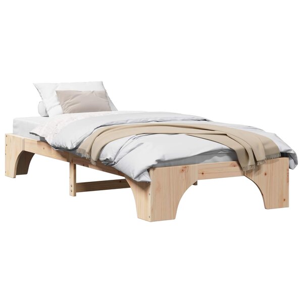 vidaXL Cadre de lit Naturel 90 x 200 cm Pin massif