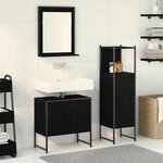 vidaXL Ensemble de mobilier de salle de bain avec stockage 3 Pièces Noir