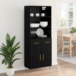vidaXL Haut Armoire Chêne noir 69 5 x 34 x 180 cm Bois d'ingénierie