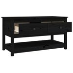 vidaXL Table basse Noir 102x49x55 cm Bois massif de pin