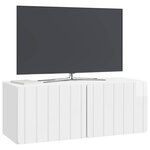 vidaXL Meuble TV mural Montage mural Blanc brillant 78 5 x 31 x 30 cm
