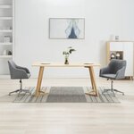 vidaXL Chaises pivotantes à manger lot de 2 gris clair tissu
