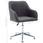 vidaXL Chaises pivotantes à manger lot de 2 gris foncé tissu