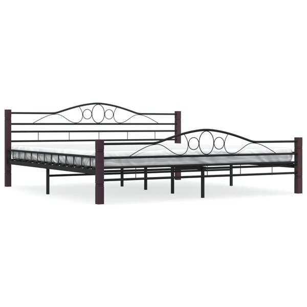 vidaXL Cadre de lit Noir Métal 200 x 200 cm