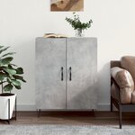 vidaXL Buffet gris béton 69 5x34x90 cm bois d'ingénierie