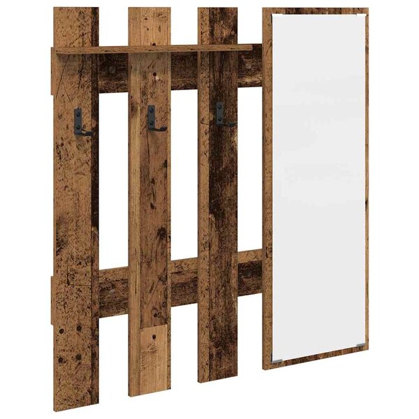 vidaXL Porte-manteau mural Montage mural Bois ancien 100 x 10 x 100 cm