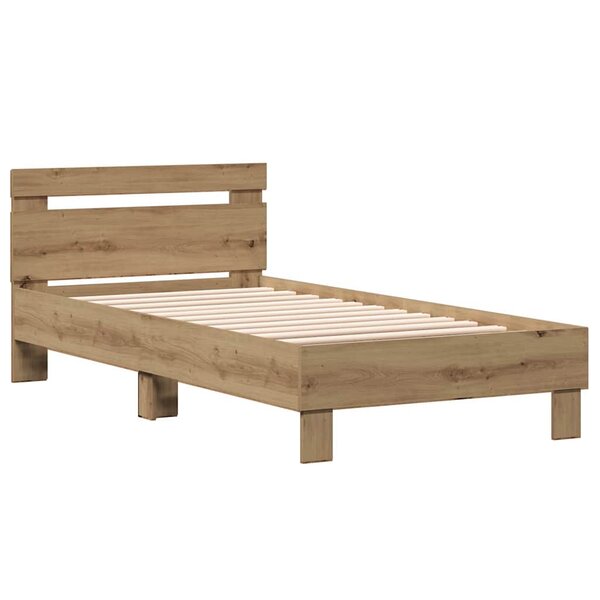 vidaXL Cadre de lit chêne artisanal 90 x 190 cm Bois d'ingénierie
