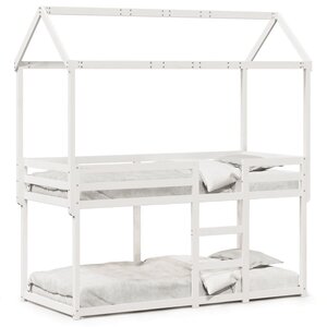 vidaXL Lit superposé sans matelas blanc 75x190 cm bois de pin massif