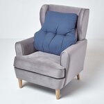 Coussin lombaire ergonomique en coton  Bleu marine - HOMESCAPES