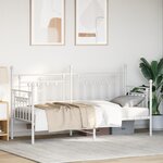 vidaXL Cadre de lit daybed Blanc 75x190 cm en Acier