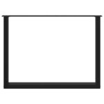vidaXL Pieds de table à manger en U 3 pièces Noir 100 x (72-73) cm Acier