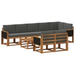 vidaXL Ensemble de canapés d'extérieur 9 pc Naturel et Anthracite