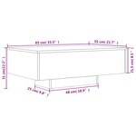 vidaXL Table basse avec lumières LED blanc 85x55x31 cm