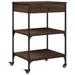 vidaXL Chariot de cuisine chêne marron 60x48x89 5 cm bois d'ingénierie