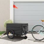 vidaXL Remorque de vélo noir 45 kg fer