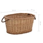 vidaXL Panier à bois de chauffage poignées de transport 56x40x28 cm
