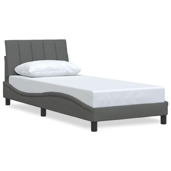 vidaXL Cadre de lit sans matelas gris foncé 90x190 cm tissu