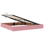vidaXL Lit de rangement LED avec matelas Rose 200 x 200 cm Velours
