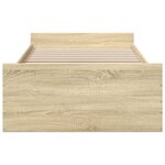 vidaXL Cadre de lit avec tiroirs sans matelas chêne sonoma 75x190 cm