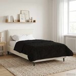 vidaXL Duvet complet toute l'année Matelassé Noir 155 x 220 cm