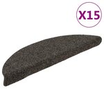 vidaXL Tapis d'escalier autocollants 15 pièces 56 x 17 x 3 cm Anthracite Demi-rond