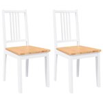 vidaXL Chaises à manger 2 Pièces blanc bois massif caoutchouc