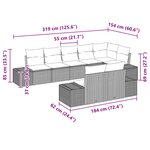 vidaXL Ensemble de canapé de jardin avec coussin 8 Pièces Noir polyrotin