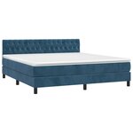 vidaXL Sommier à lattes de lit avec matelas LED Bleu foncé 180x200 cm