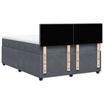 vidaXL Sommier à lattes de lit et matelas Gris foncé 140x200cm Velours