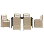 vidaXL Ensemble de Salle à Manger de Jardin 7 Pièces Beige Poly Rattan