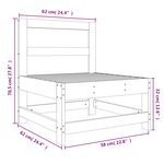 vidaXL Canapé central de jardin gris bois de pin massif