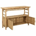 vidaXL Table console avec étagère Naturel 110 x 35 x 75 cm Bambou
