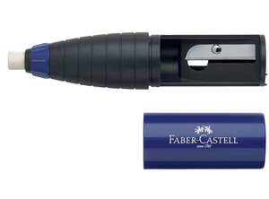 pack de 12 gomme-taille-crayons 6 rouge / 6 bleu FABER-CASTELL