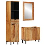 vidaXL Ensemble de meubles de salle de bain 3 pièces en bois d'acacia naturel