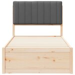 vidaXL Cadre de lit avec tête de lit rembourrée Gris foncé 90 x 190 cm