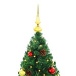vidaXL Arbre de Noël artificiel pré-éclairé avec boules vert 150 cm