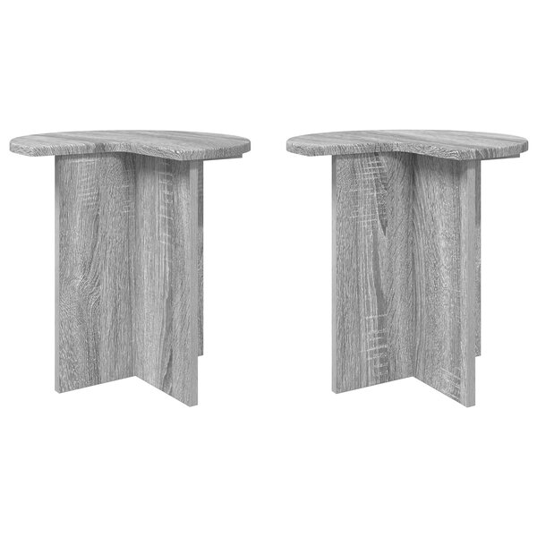 vidaXL Table d'appoint avec stockage 2 Pièces Sonoma gris Ø 39 x 38 cm