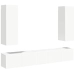vidaXL Ensemble de meubles TV 5 Pièces Blanc Bois d'ingénierie
