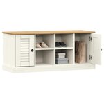 vidaXL Banc à chaussures VIGO blanc 106x35x45 cm bois massif de pin