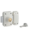 THIRARD - Verrou double entrée Apache pour porte d'entrée  cylindre 45mm  acier  3 clés  époxy blanc - THIRARD