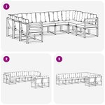 vidaXL Ensemble de canapés d'extérieur 9 pc Blanc et crème