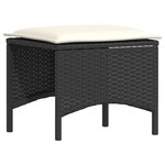 vidaXL Salon de jardin 4 Pièces avec coussins forme L noir résine tressée