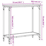 vidaXL Table console chêne sonoma 75x30 5x75 cm bois d'ingénierie