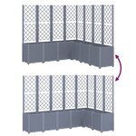 vidaXL Jardinière avec treillis gris 160x160x140 cm PP