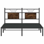 vidaXL Cadre de lit sans matelas chêne fumé 150x200 cm bois ingénierie